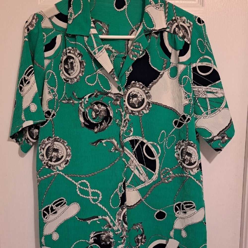 Men's Green Patterned Shirt